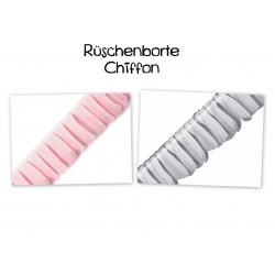 Rüschenborte 48mm breit - rosa oder weiß